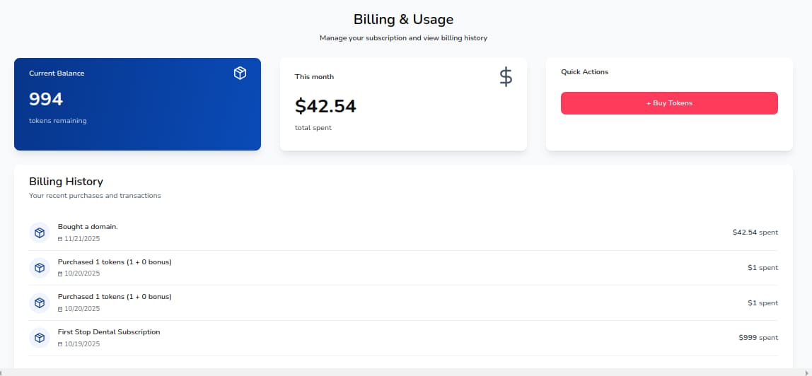 Billing History