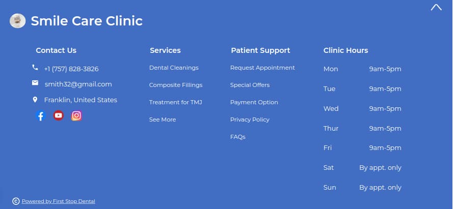 Show Working Days and Timings
